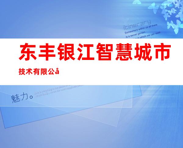东丰银江智慧城市技术有限公司