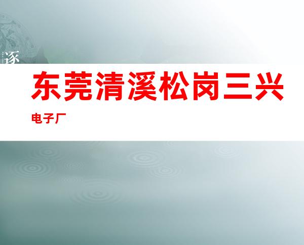 东莞清溪松岗三兴电子厂
