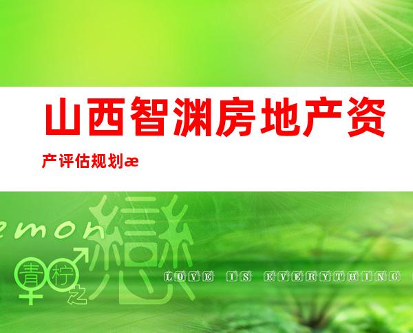 山西智渊房地产资产评估规划测绘咨询有限公司